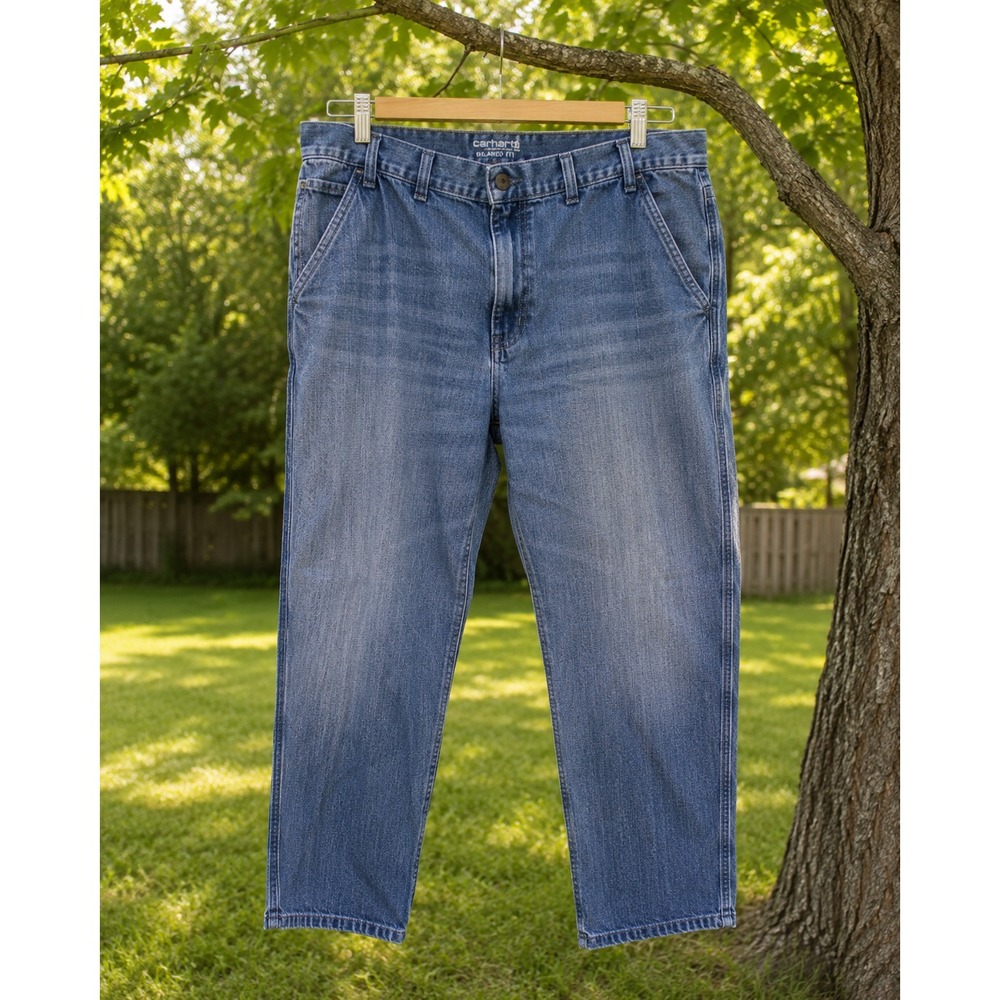 Carhartt Carpenter Jeans Men's 44x30 Relaxed Fit Work Utility Denim Blue Pants